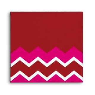 Bold Colorful Chevron Zigzag Pattern Red Hot Pink Envelope