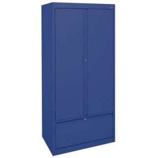 Sandusky Systems Series 30 in. W x 64 in. H x 18 in. D Storage Cabinet with File Drawer in Blue HADF301864 06