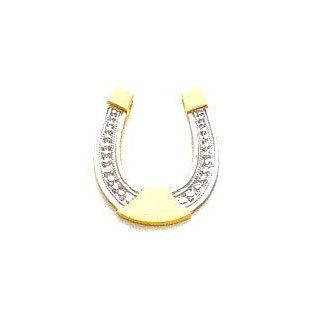 Charm   14kt Gold & Rhodium Polished Horseshoe Slid Jewelry