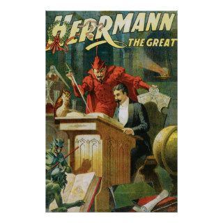 Leon Herrmann The Great ~ Vintage Magic Act Print