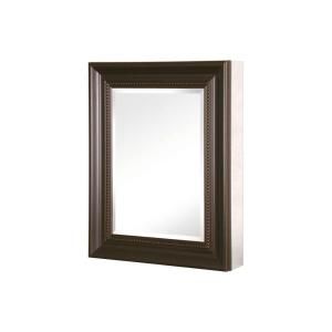 Pegasus 20 in. x 26 in. Recessed or Surface Mount Mirrored Medicine Cabinet with Framed Door in Oil Rubbed Bronze SP4599