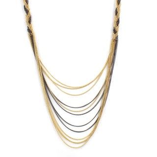 Two tone Braided Chain Necklace West Coast Jewelry Fashion Necklaces