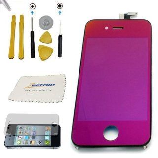 Zeetron� iPhone 4S (All Carriers) Shiny Purple Front Screen Digitizer LCD Assembly + Tools + Screen Protector + Cloth Cell Phones & Accessories