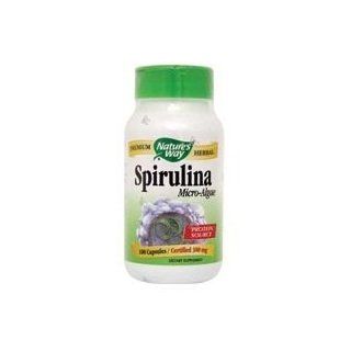 Natures Way Spirulina Micro Algae Capsule, 380 Mg, 100 per pack    3 packs per case. Health & Personal Care