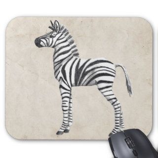 Cute Baby Zebra Drawing Mousepads