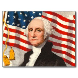 George Washington Patriotic U.S. Flag July 4th Postcard