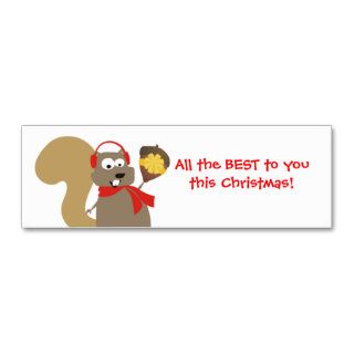 Funny squirrel acorn gift Christmas gift tags Business Card Template