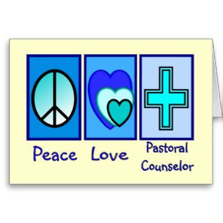 Peace Love Pastoral Counselor Gifts Greeting Card