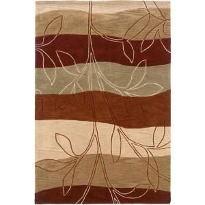 LR Resources Contemporary Rust and Ivory Rectangle 7 ft. 9 in. x 9 ft. 9 in. Plush Indoor Area Rug DISCONTINUED LR20805 RUIV810
