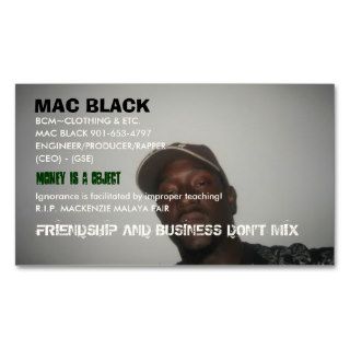 MAC BLACK, BCM~CLOTHING & ETC., MAC BLACKBUSINESS CARD