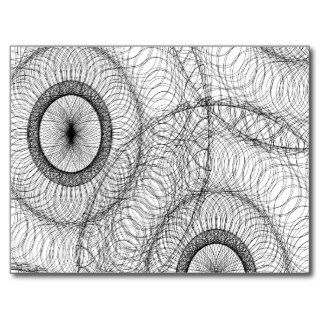 Stylish Spirograph Swirly Zen Doodle Pattern Post Cards