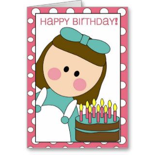 happy birthday (girl) greeting card