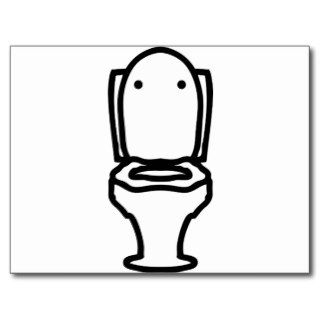 can toilet icon post card