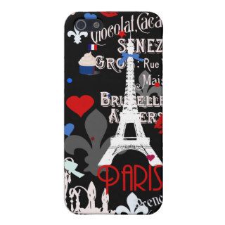 Modern Paris French black collage iPhone 5 Case