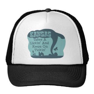 Kansas Takes A Lickin' And Keeps On Tickin' Trucker Hats