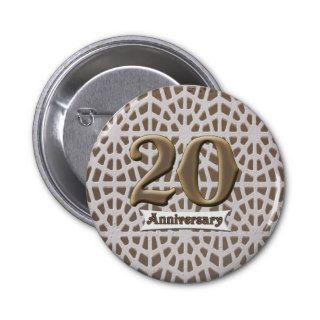 20th Wedding Anniversary Buttons