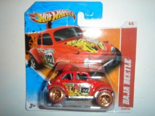 2011 Hot Wheels SHORT CARD Baja Beetle Red #214/244 Toys & Games