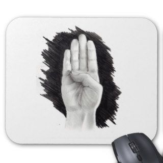 AMERICAN SIGN LANGUAGE LETTER "B" MOUSE MAT