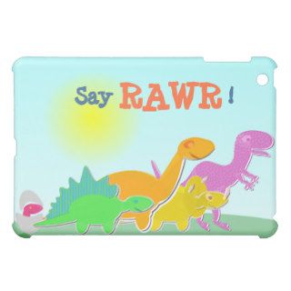 Cartoon Dino Family Say Rawr iPad Case