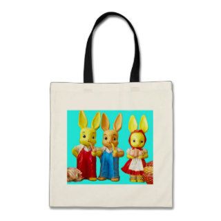 Vintage Kitschy Plastic Easter Rabbit Toys Tote Bag