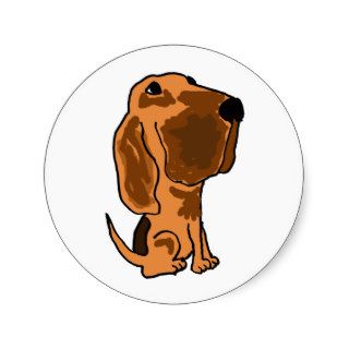 XX  Funny Bloodhound Puppy Dog Round Sticker