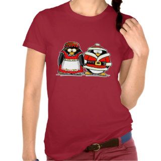 Mr. and Mrs. Santa Claus Penguin Tshirt