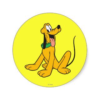 Pluto Sitting 3 Round Stickers