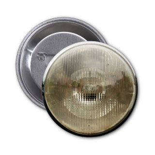 Classic car headlamp with round clear glass lens pin
