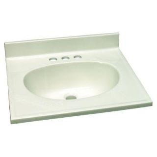 Design House 25 in. W Cultured Marble Vanity Top with White on White Bowl 551051