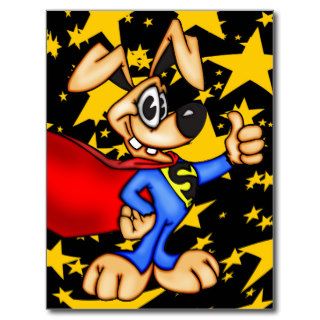 Super Hero Cartoon Dog Postcards