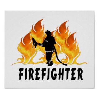 Fire Fighter Flames Poster