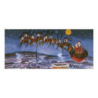Vintage Christmas, Santa Claus Rack Card Template