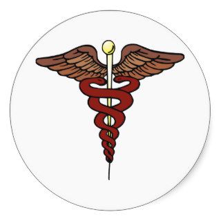 Doctor Nurse Medical Symbol Emblem Round Sticker