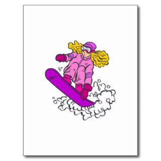 Snowboard Girl Post Card
