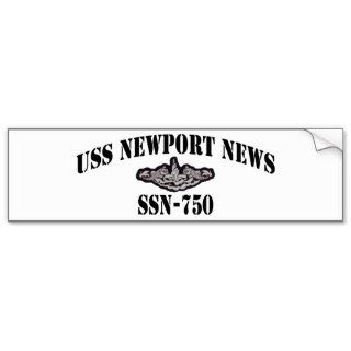 USS NEWPORT NEWS (SSN 750) BUMPER STICKER