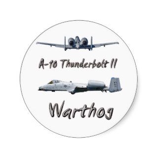 A 10A Thunderbolt II Round Stickers