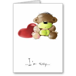 Megg A cute teddy bear   sad, I'm sorry Cards