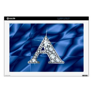 A "Diamond Bling" & Blue Stained Glass Laptop Decals