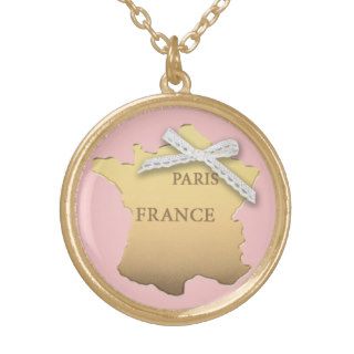 Vintage Elegant map Paris France Necklace