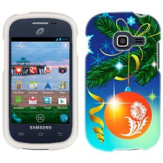 Samsung Galaxy Centura Christmas Tree Red Ornament on Blue Phone Case Cover Cell Phones & Accessories