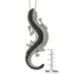 Dolce Giavonna Silver Overlay Cubic Zirconia Lizard Pin Pendant Dolce Giavonna Cubic Zirconia Necklaces
