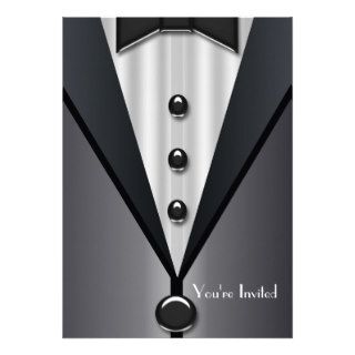 Tuxedo Black Tie Formal Event Black Invitations