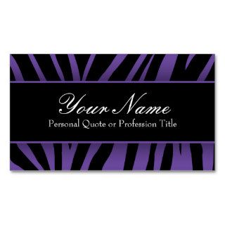 Chic Purple and Black Zebra Stripes Business Cards