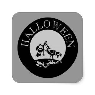 Roosters fighting in the moon light Halloween Sticker