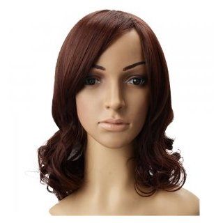 OnceAll Stylish Lady's Medium Curled Hair Wig Light Reddish Brown JCJ 253  Hair Replacement Wigs  Beauty