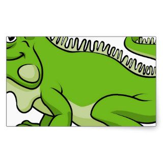Cartoon Iguana Lizard Rectangle Sticker
