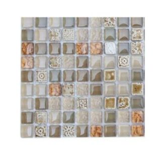 Splashback Tile Aztec Art Flaxseed Glass   6 in. x 6 in. x 8 mm Floor and Wall Tile Sample (1 sq. ft.) R6C10 GLASS TILES