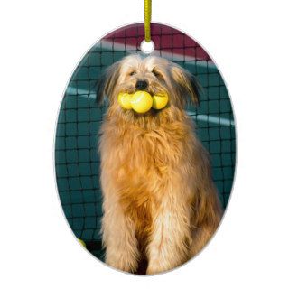 Dog Tennis Anyone Christmas Tree Ornament