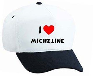 Baseball Cap with I Love Micheline (first name/surname/nickname) Sports & Outdoors