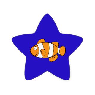 Cute Orange Clown Fish Cartoon Sticker